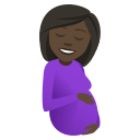 Pregnant Woman Emoji with Dark Skin Tone, Emoji One style