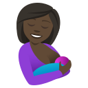 Breast-Feeding Emoji with Dark Skin Tone, Emoji One style