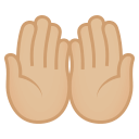 Palms Up Together Emoji with Medium-Light Skin Tone, Emoji One style