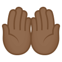 Palms Up Together Emoji with Medium-Dark Skin Tone, Emoji One style
