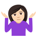 Woman Shrugging Emoji with Light Skin Tone, Emoji One style