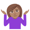 Woman Shrugging Emoji with Medium Skin Tone, Emoji One style