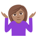 Person Shrugging Emoji with Medium Skin Tone, Emoji One style