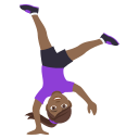Woman Cartwheeling Emoji with Medium-Dark Skin Tone, Emoji One style