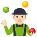 Person Juggling Emoji with Light Skin Tone, Emoji One style