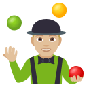 Person Juggling Emoji with Medium-Light Skin Tone, Emoji One style