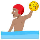 Man Playing Water Polo Emoji with Medium Skin Tone, Emoji One style