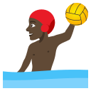 Person Playing Water Polo Emoji with Dark Skin Tone, Emoji One style