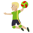 Man Playing Handball Emoji with Medium-Light Skin Tone, Emoji One style