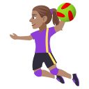 Woman Playing Handball Emoji with Medium Skin Tone, Emoji One style