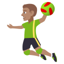 Person Playing Handball Emoji with Medium Skin Tone, Emoji One style