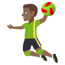 Man Playing Handball Emoji with Medium-Dark Skin Tone, Emoji One style