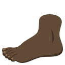 Foot Emoji with Dark Skin Tone, Emoji One style