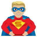 Man Superhero Emoji with Medium-Light Skin Tone, Emoji One style