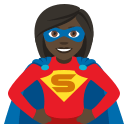 Superhero Emoji with Dark Skin Tone, Emoji One style