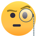 Face with Monocle Emoji, Emoji One style