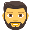 Man: Beard Emoji, Emoji One style