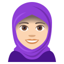 Woman with Headscarf Emoji with Light Skin Tone, Emoji One style