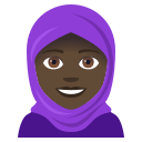 Woman with Headscarf Emoji with Dark Skin Tone, Emoji One style
