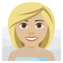 Woman in Steamy Room Emoji with Medium-Light Skin Tone, Emoji One style
