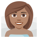 Woman in Steamy Room Emoji with Medium Skin Tone, Emoji One style