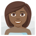 Woman in Steamy Room Emoji with Medium-Dark Skin Tone, Emoji One style