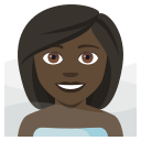 Woman in Steamy Room Emoji with Dark Skin Tone, Emoji One style