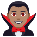 Man Vampire Emoji with Medium Skin Tone, Emoji One style