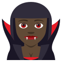 Woman Vampire Emoji with Dark Skin Tone, Emoji One style