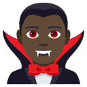 Man Vampire Emoji with Dark Skin Tone, Emoji One style