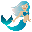 Mermaid Emoji with Medium-Light Skin Tone, Emoji One style