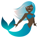 Mermaid Emoji with Dark Skin Tone, Emoji One style