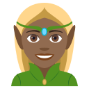 Woman Elf Emoji with Medium-Dark Skin Tone, Emoji One style