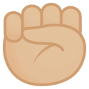 Raised Fist Emoji with Medium-Light Skin Tone, Emoji One style