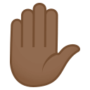 Raised Hand Emoji with Medium-Dark Skin Tone, Emoji One style