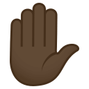 Raised Hand Emoji with Dark Skin Tone, Emoji One style