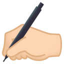 Writing Hand Emoji with Light Skin Tone, Emoji One style