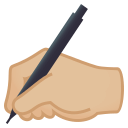 Writing Hand Emoji with Medium-Light Skin Tone, Emoji One style