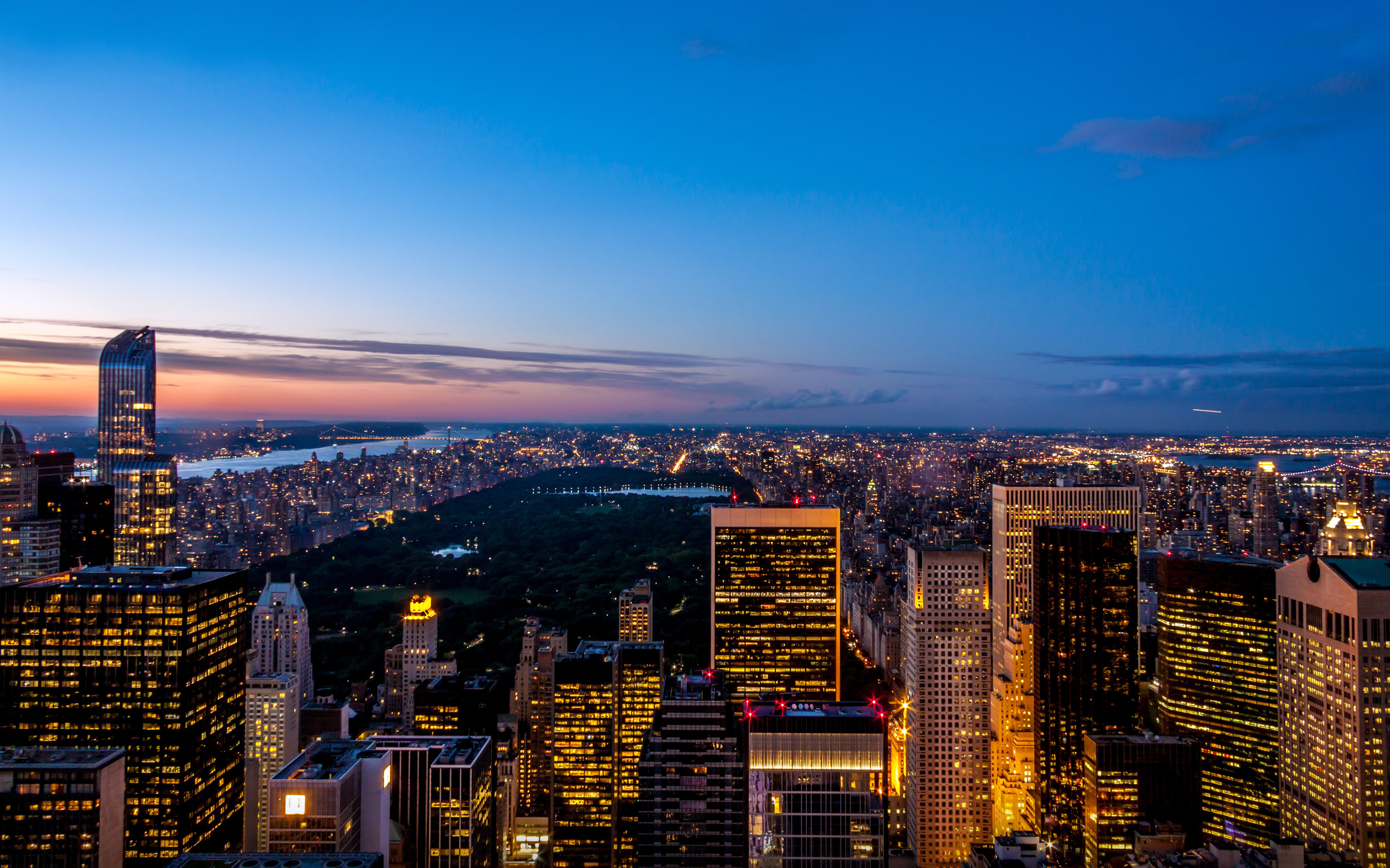 new york skyline at dusk - mac壁纸