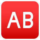 Ab Button (Blood Type) Emoji, Emoji One style