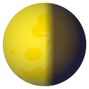 Last Quarter Moon Emoji, Emoji One style