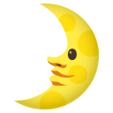 First Quarter Moon Face Emoji, Emoji One style