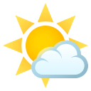 Sun Behind Small Cloud Emoji, Emoji One style