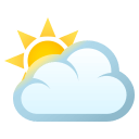 Sun Behind Large Cloud Emoji, Emoji One style