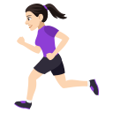 Woman Running Emoji with Light Skin Tone, Emoji One style