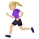 Woman Running Emoji with Medium-Light Skin Tone, Emoji One style