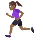 Woman Running Emoji with Medium-Dark Skin Tone, Emoji One style