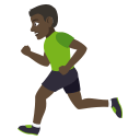 Man Running Emoji with Dark Skin Tone, Emoji One style
