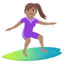 Woman Surfing Emoji with Medium Skin Tone, Emoji One style