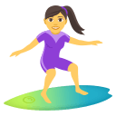 Woman Surfing Emoji, Emoji One style